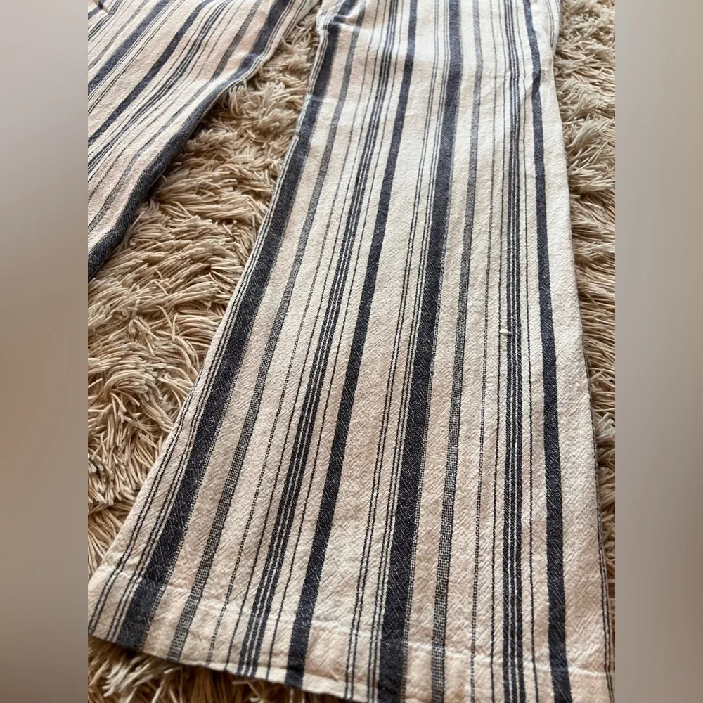 Roxy Blue & White Oceanside Stripe Flare Beach Linen Blend, XL - Picture 6 of 14